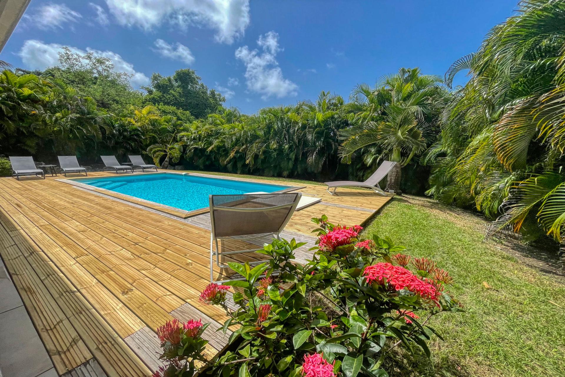 1-Location villa piscine Saint François Guadeloupe_piscine